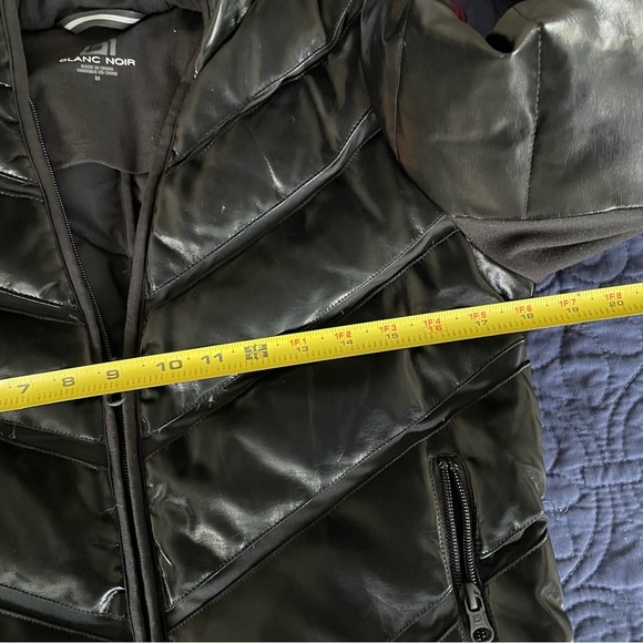 Blanc Noir Freestyle Mesh Inset Puffer Coat Down Hood Vented sz M - Picture 9 of 13